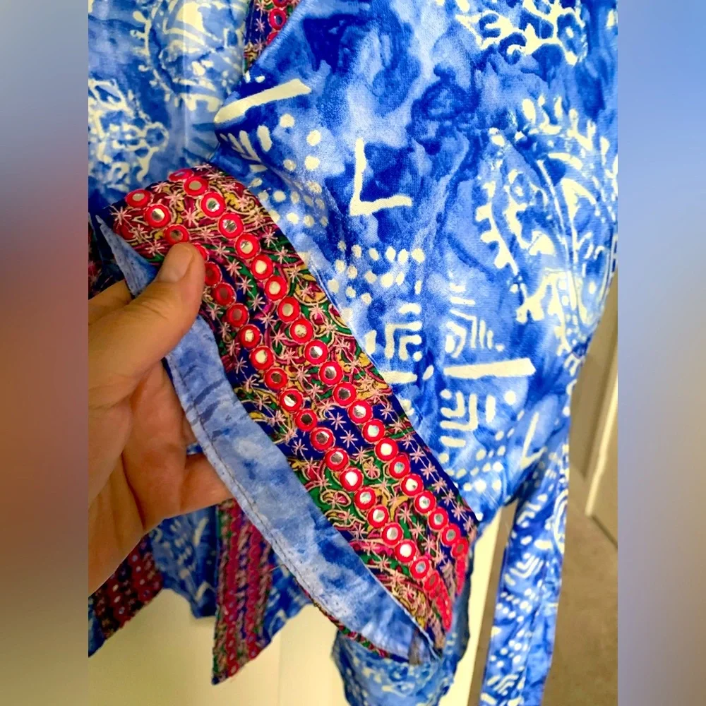 White Waves Silk Blend Kimono Cardigan - One Size NWOT 🌴